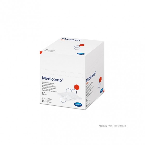 Medicomp Drain - Schlitzkompressen steril 7,5 x 7,5cm* 25 x 2 Stück