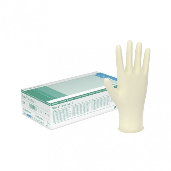 Latex-Handschuhe Vasco sensitive - puderfrei - Gr. M - VE 100 Stück