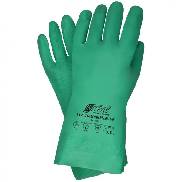 Nitril Chemie-Schutzhandschuhe *Green Barrier Flex* Gr. M