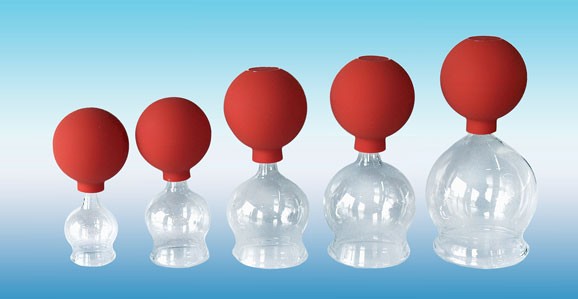 Schröpfgläser mit Ball - CE - Glas