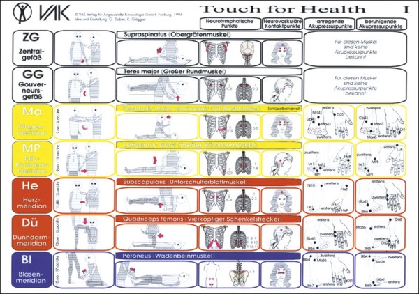 Lehrtafel - Touch for Health-Karten - Set