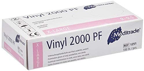 Vinyl-Handschuhe 2000 PF - puderfrei - Gr. XL- VE 100 Stück