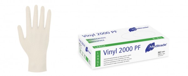 Vinyl-Handschuhe 2000 PF - puderfrei - Gr. L- VE 100 Stück