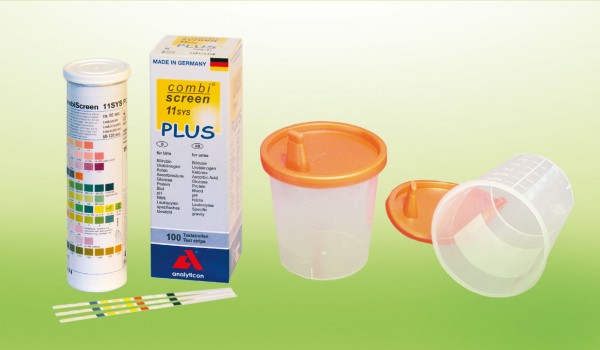 Praxis-Set Urinbecher + Urinteststreifen Combi-Screen 11 SYS PLUS