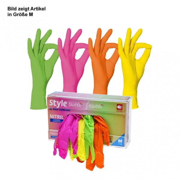 Nitril U.-Handschuhe Style tutti frutti - puderfrei - Gr. S VE 96 Stück