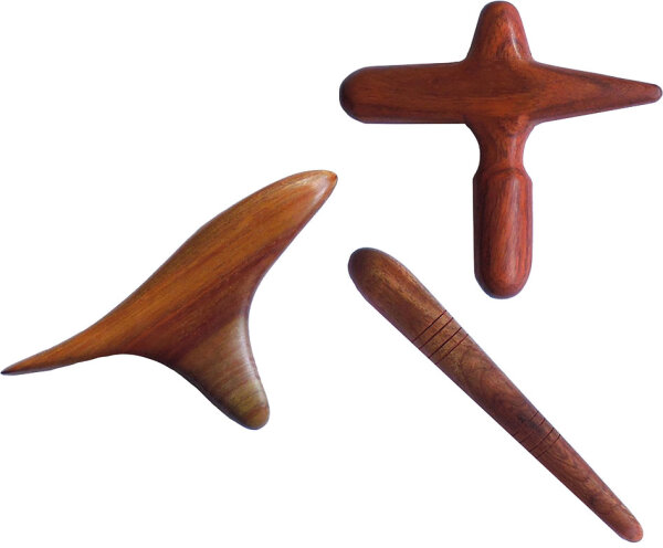 Massagewerkzeuge - Basis-Set - 3-teilig - Holz
