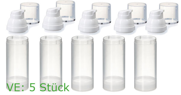Airless-Dispenser - transparent 50 ml 5 Stück