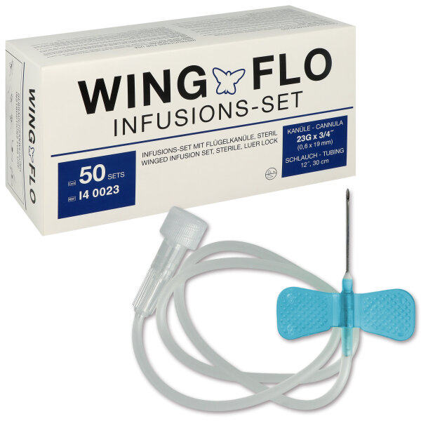 Wing-Flo Perfusionsbestecke 23G,0,6x19 mm blau *10 Stück