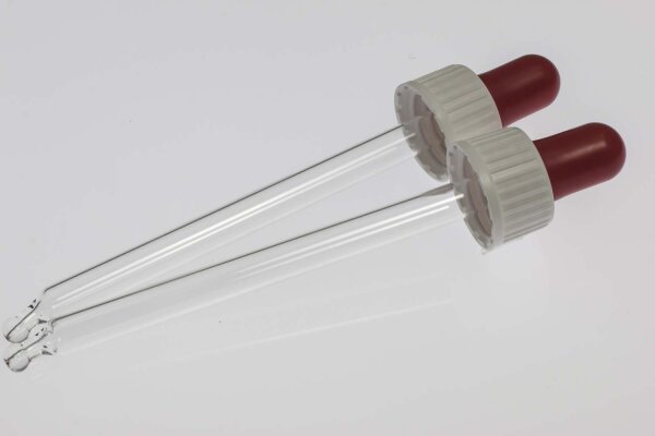 Glaspipette 100 ml - weiß/rot