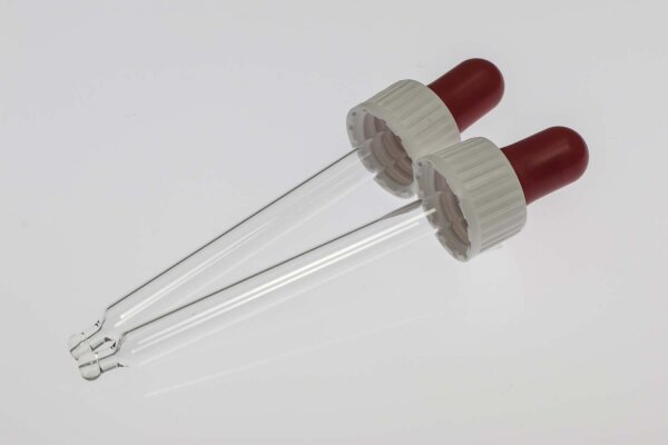 Glaspipette 50 ml - weiß/rot