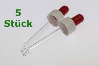 Glaspipette 30 ml - weiß/rot 5 Pipetten