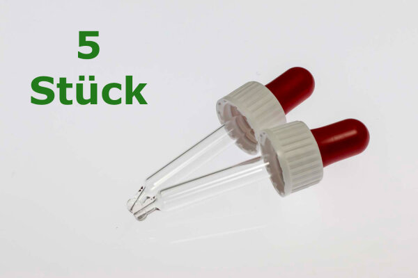 Glaspipette 10 ml - weiß/rot 5 Pipetten