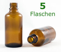 Braunglasflasche 50 ml 5 Flaschen