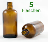 Braunglasflasche 100 ml 5 Flaschen