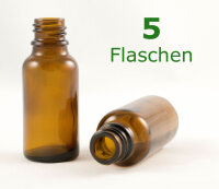 Braunglasflasche 20 ml 5 Flaschen