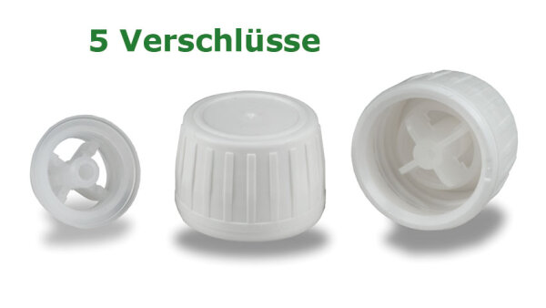Schraubverschluss mit Gießring PP 28 - weiß - 5 Stück