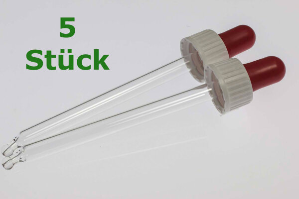 Glaspipette 100 ml - weiß/rot 5 Pipetten