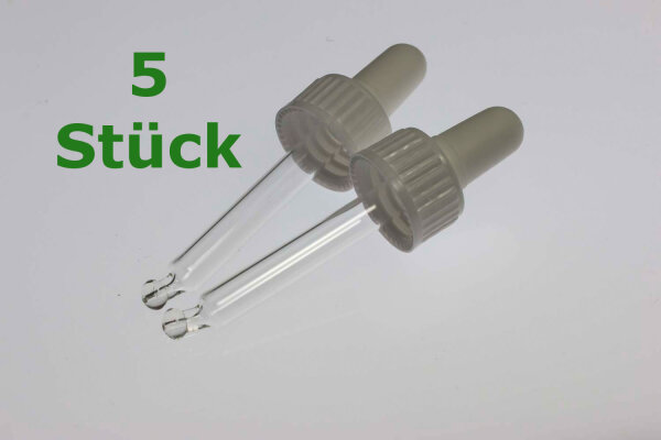 Glaspipette 10 ml - weiß/weiß 5 Pipetten