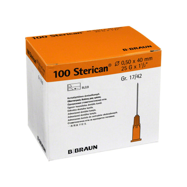 Sterican Einmal-Kanülen - Sondergrößen - 0,50 x 40, orange