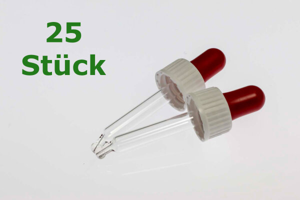 Glaspipette 10 ml - weiß/rot 25 Pipetten