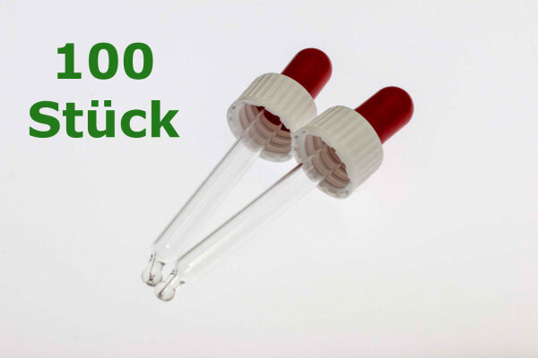 Glaspipette 20 ml - weiß/rot 100 Pipetten