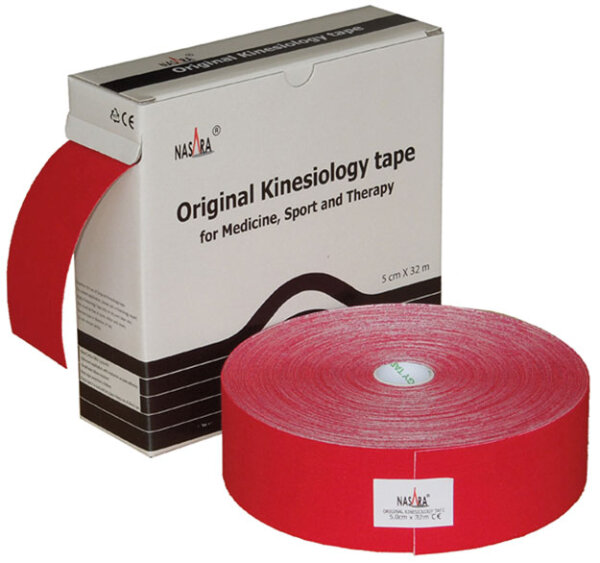 Kinesiology Tape Nasara 32 m x 5,0 cm Rot