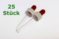 Glaspipette 20 ml - weiß/rot 25 Pipetten