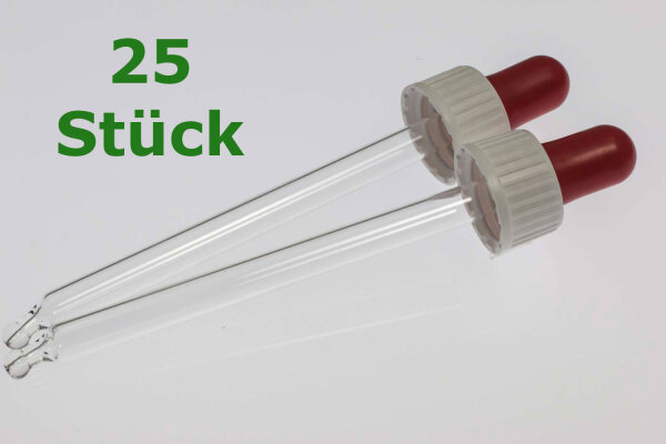 Glaspipette 100 ml - weiß/rot 25 Pipetten